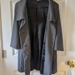 Frenchi Quarter Sleeve Houndstooth Coat